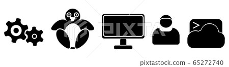 Linux system flat icons. simple flat style vector 65272740