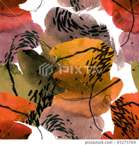 abstract watercolor seamless pattern - Stock Illustration [65273769 ...