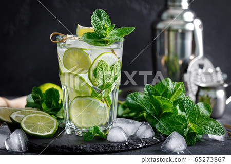 Refreshing summer alcoholic cocktail mojito with Refreshing summer alcoholic cocktail mojito with 65273867