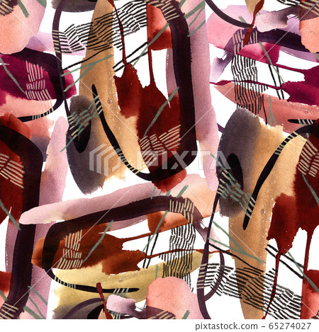 Abstract watercolor seamless pattern - Stock Illustration [65274027 ...