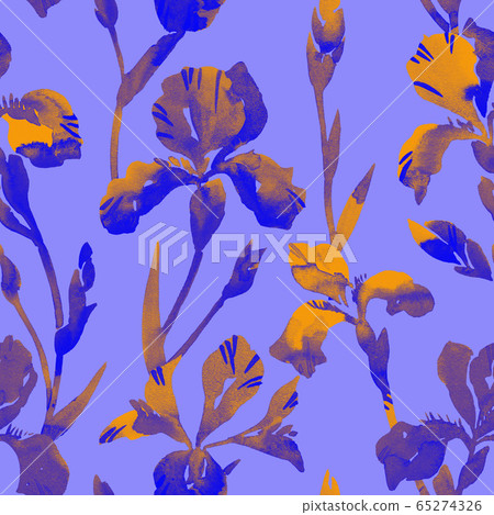 Watercolor floral seamless pattern - Stock Illustration [65274326] - PIXTA