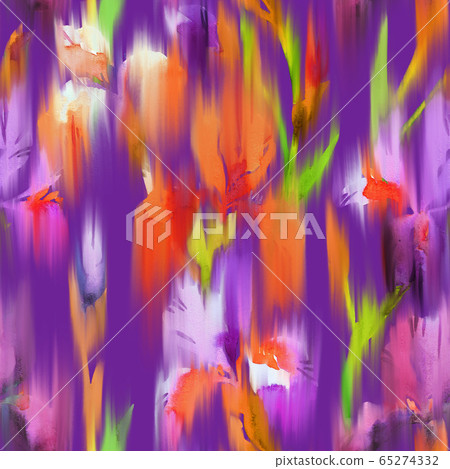 Hand drawn watercolor floral seamless pattern.... - Stock Illustration ...