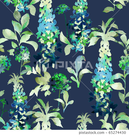 Watercolor floral seamless pattern - Stock Illustration [65274430] - PIXTA