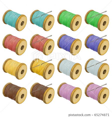 Colourful set of thread spools Colourful set of thread spools 65274871