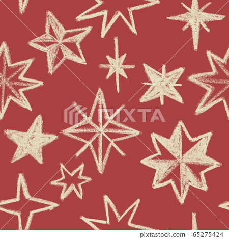 Festive background with Christmas stars drawn of chalk. Holiday seamless pattern. 65275424