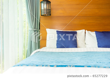 Pillow on bed decoration interior of bedroom interior Pillow on bed decoration interior of bedroom interior 65277229