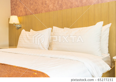 Pillow on bed decoration interior of bedroom interior Pillow on bed decoration interior of bedroom interior 65277231