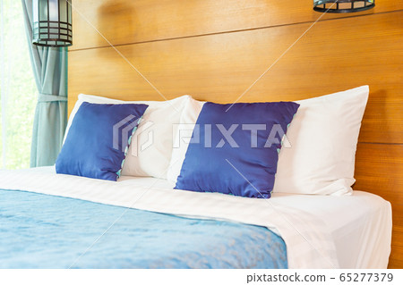 Pillow on bed decoration interior of bedroom interior 65277379