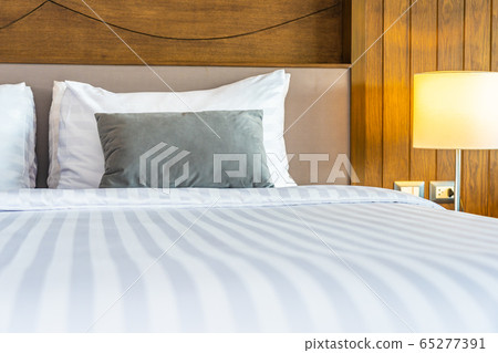 Pillow on bed decoration interior of bedroom interior 65277391