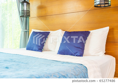 Pillow on bed decoration interior of bedroom interior Pillow on bed decoration interior of bedroom interior 65277486