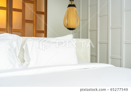 Pillow on bed decoration interior of bedroom interior Pillow on bed decoration interior of bedroom interior 65277549