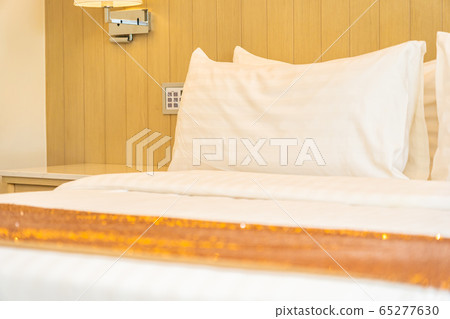 Pillow on bed decoration interior of bedroom interior 65277630