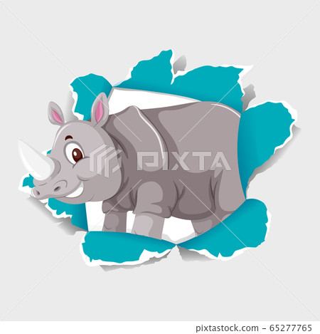 Background template design with wild rhino 65277765