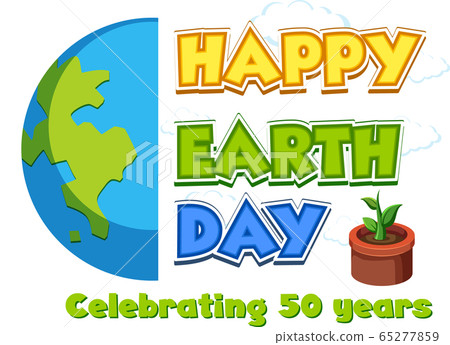 Poster design for happy earth day with green plant Poster design for happy earth day with green plant 65277859