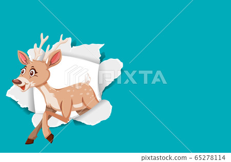 Background template design with wild deer on blue - Stock Illustration ...