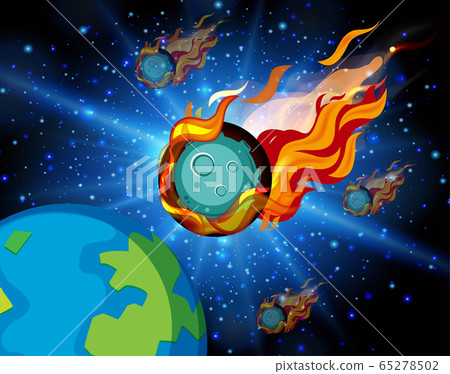 Background scene with asteroid flying in the space 65278502
