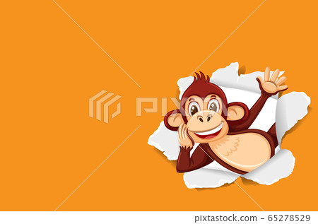 Background template design with wild monkey on Background template design with wild monkey on 65278529