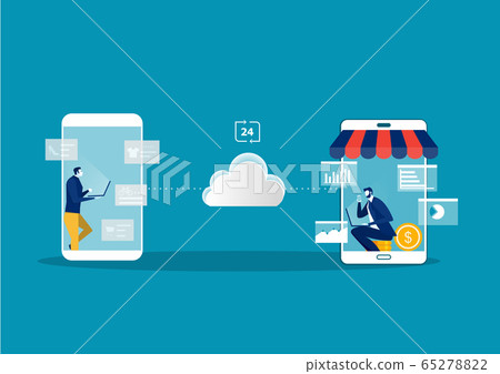 Shopping online on website with Online stores and e-commerce.vector Shopping online on website with Online stores and e-commerce.vector 65278822