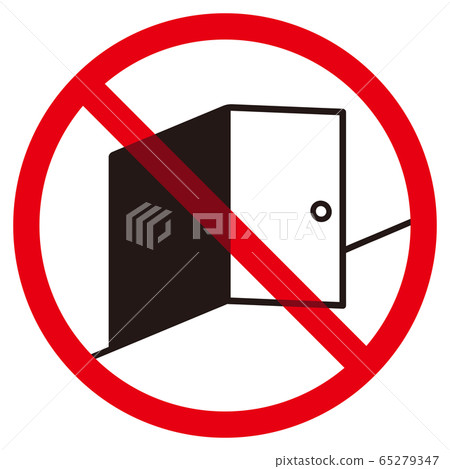 Open door and prohibition mark 65279347
