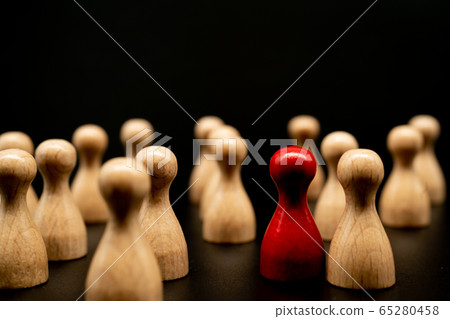 Image of crowded model of infected person 65280458