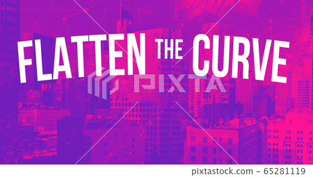 Flatten the Curve theme with downtown LA skycapers 65281119
