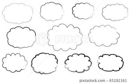 Hand-drawn fluffy frame drawn with a brush Hand-drawn fluffy frame drawn with a brush 65282161