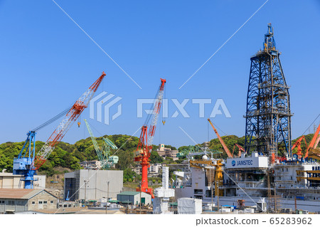 Sasebo Nagasaki_Deep exploration vessel Chikyu under maintenance 65283962