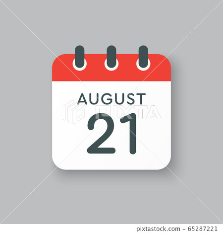 Calendar icon day 21 August, date days of the year - Stock Illustration ...