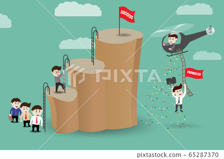 Shortcut - employees get promoted to success by helicopter Shortcut - employees get promoted to success by helicopter 65287370
