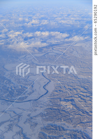 Aerial view of Akita in the severe winter Aerial view of Akita in the severe winter 65290192