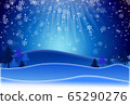 Winter landscape background with blurred snow flake and pine 65290276