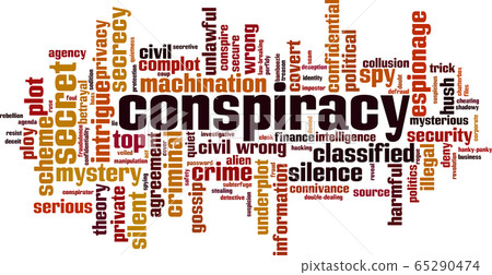 Conspiracy word cloud 65290474