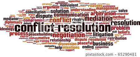 Conflict resolution word cloud Conflict resolution word cloud 65290481