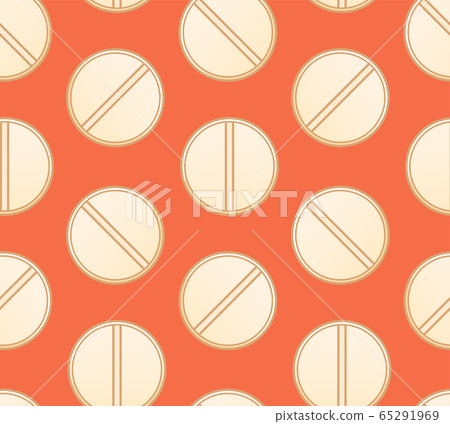 Flat style round beige pills seamless pattern Flat style round beige pills seamless pattern 65291969