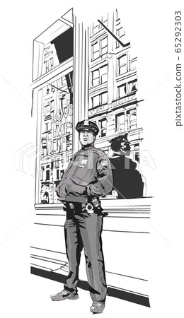 Police officer in duty on a street of Manhattan Police officer in duty on a street of Manhattan 65292303