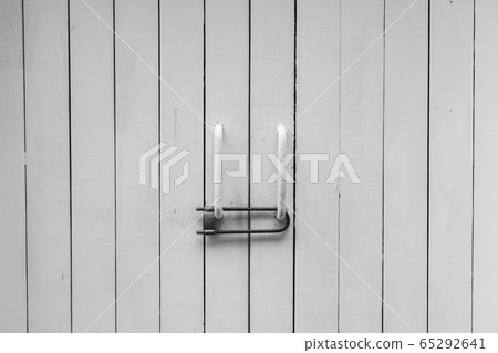 White wooden locked door 65292641