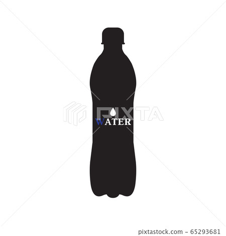 Black silhouette of a water bottle vector… - Stock Illustration