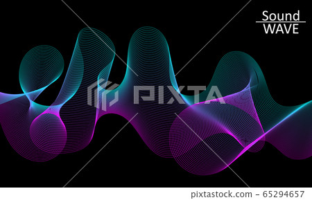 Sound Wave. Abstract 3d Shape. Flow Design. Vector 65294657