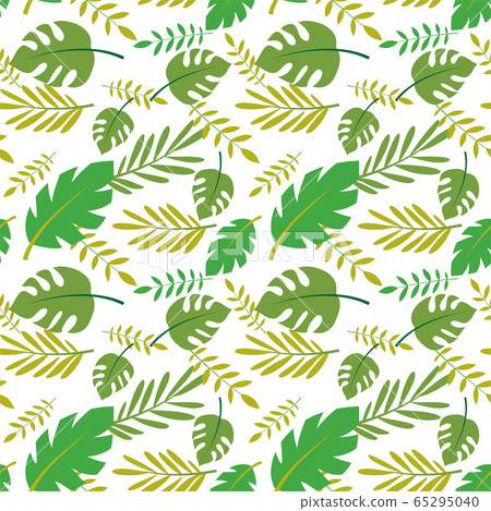 Seamless pattern of palm and tropical leaves Seamless pattern of palm and tropical leaves 65295040