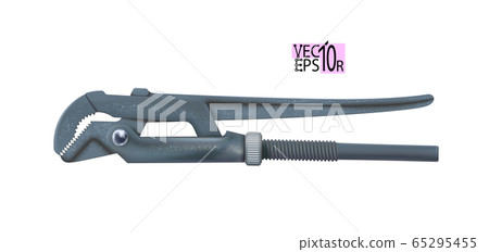 Adjustable realistic pipe wrench, plier, spanner. Adjustable realistic pipe wrench, plier, spanner. 65295455