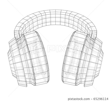 Headphones concept outline. Vector 65296114