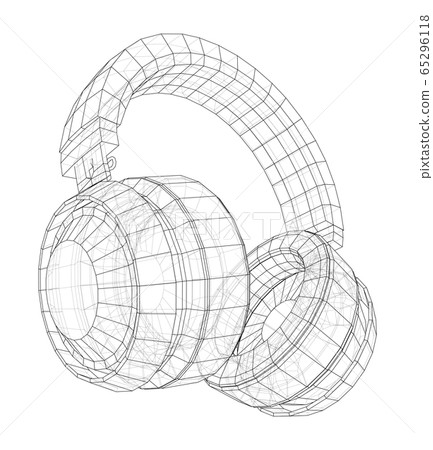 Headphones concept outline. Vector Headphones concept outline. Vector 65296118