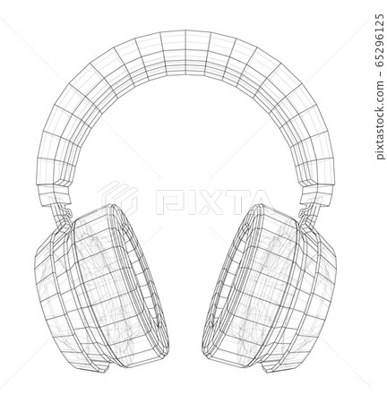 Headphones concept outline. Vector Headphones concept outline. Vector 65296125