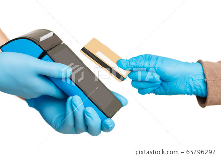 Fast payment contactless delivery by courier, free space 65296292