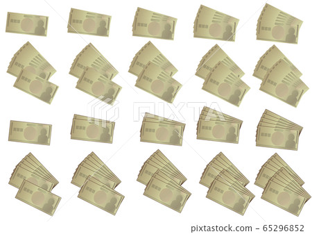Illustration set from 10,000 yen to 100,000 yen 65296852