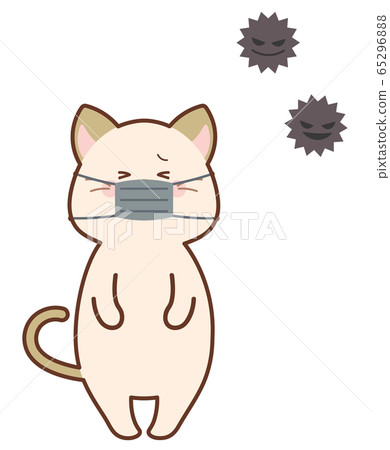 Cat masked with a virus 65296888