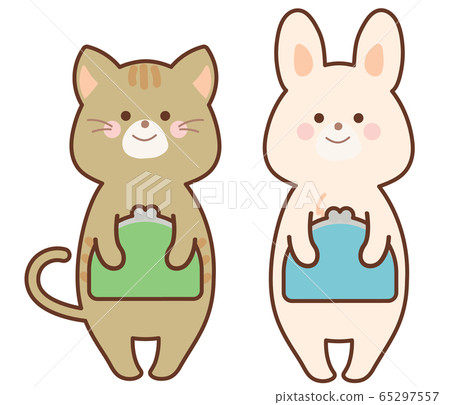 Rabbit and cat set with a purse Rabbit and cat set with a purse 65297557