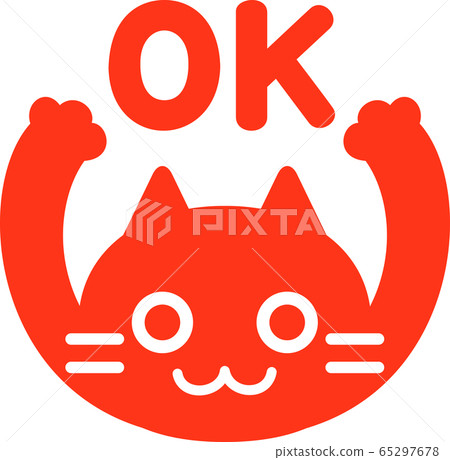 OK character and cat stamp 65297678