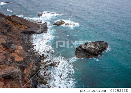 Cliffs and ocean aerial view in Santo Antao Cliffs and ocean aerial view in Santo Antao 65298388