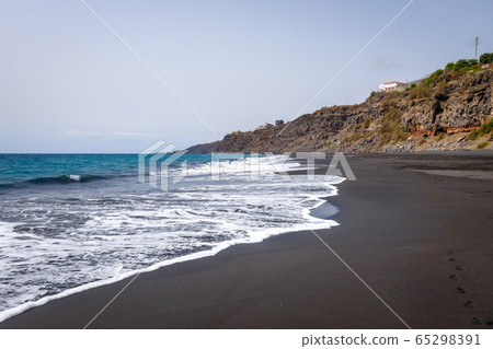 Black sand beach in Fogo Island, Cape Verde 65298391